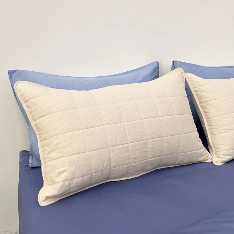 亚麻加棉枕头套成人枕头套简约套枕单人枕纯色隔油枕套凉感透气