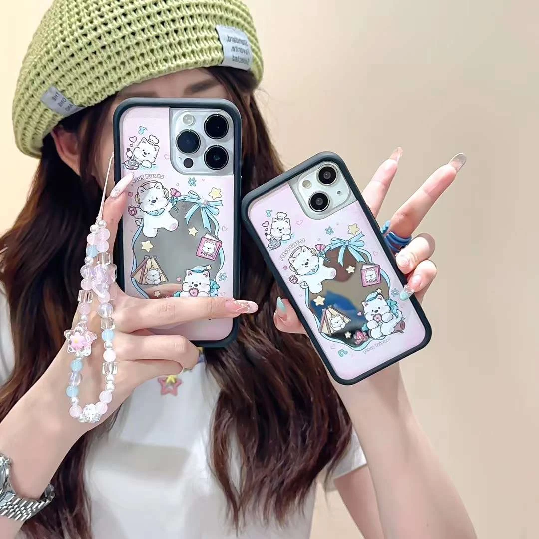 可爱少女流沙狗狗适用苹果iPhone15ro手机壳14卡通13全包12创意in