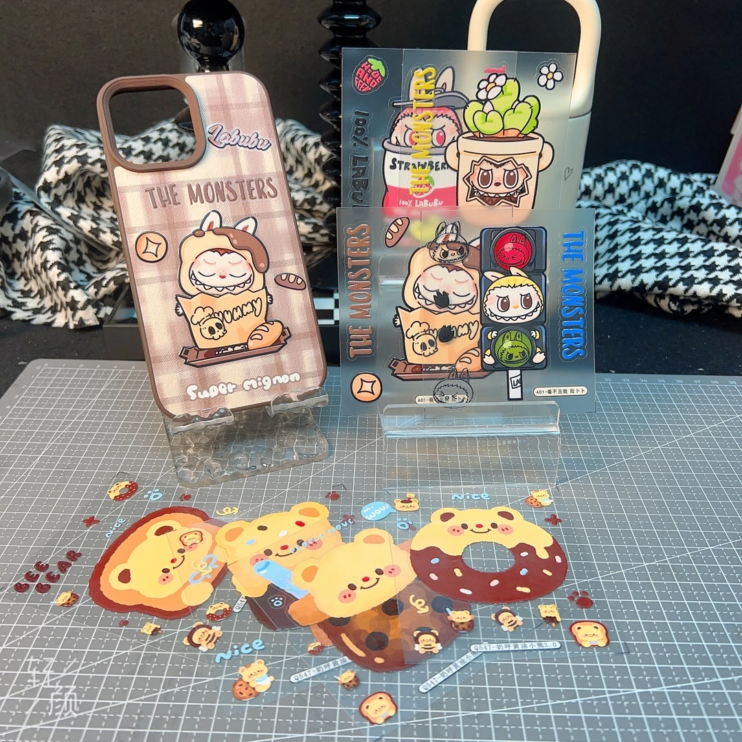 福福套装【DIY贴纸】果冻浮雕立体果冻贴指甲贴Q版卡通国风美甲diy