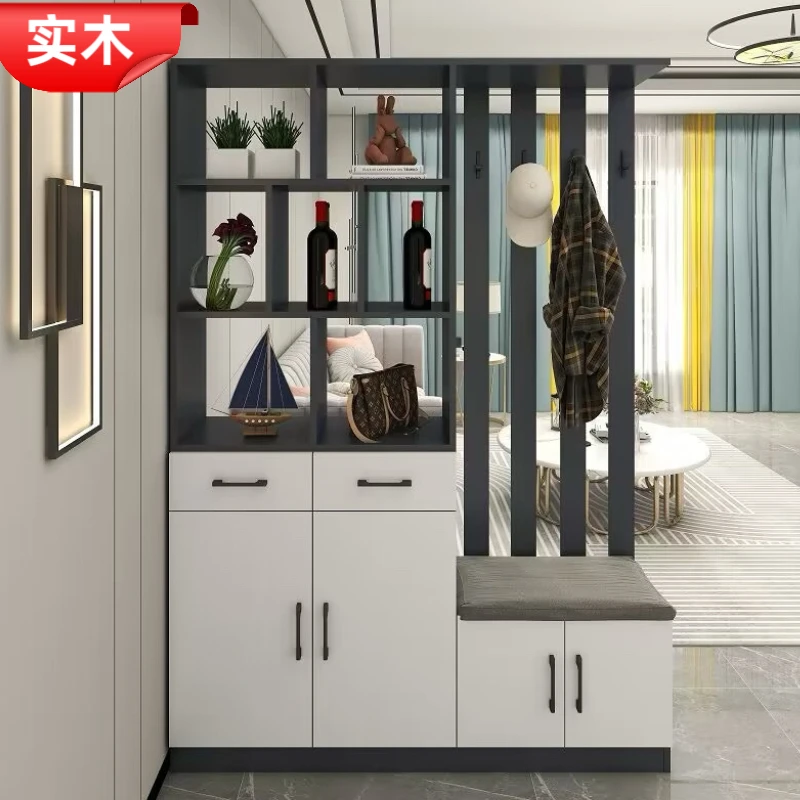 【实木款】入户玄关门厅柜客厅酒柜简约家用现代屏风隔断柜