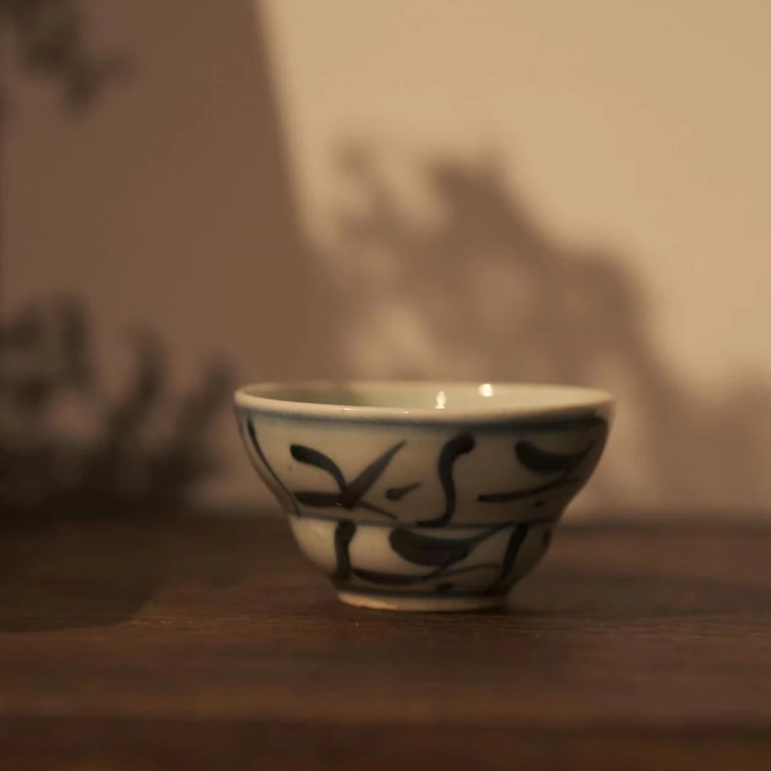 【有茶有院·刀子纹仿古杯】仿古釉陶瓷 品茗杯