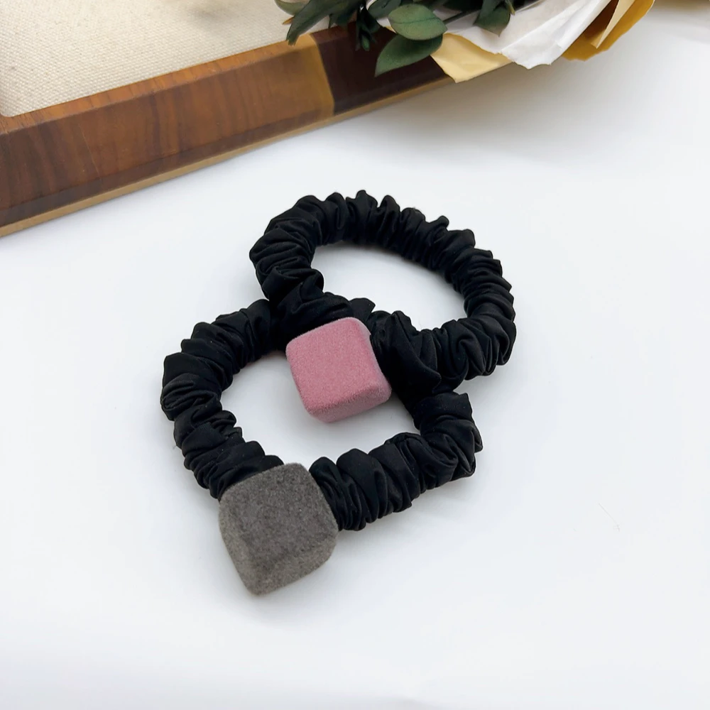 02120 好啊商店 丝绒魔方头绳组合两个装-灰粉