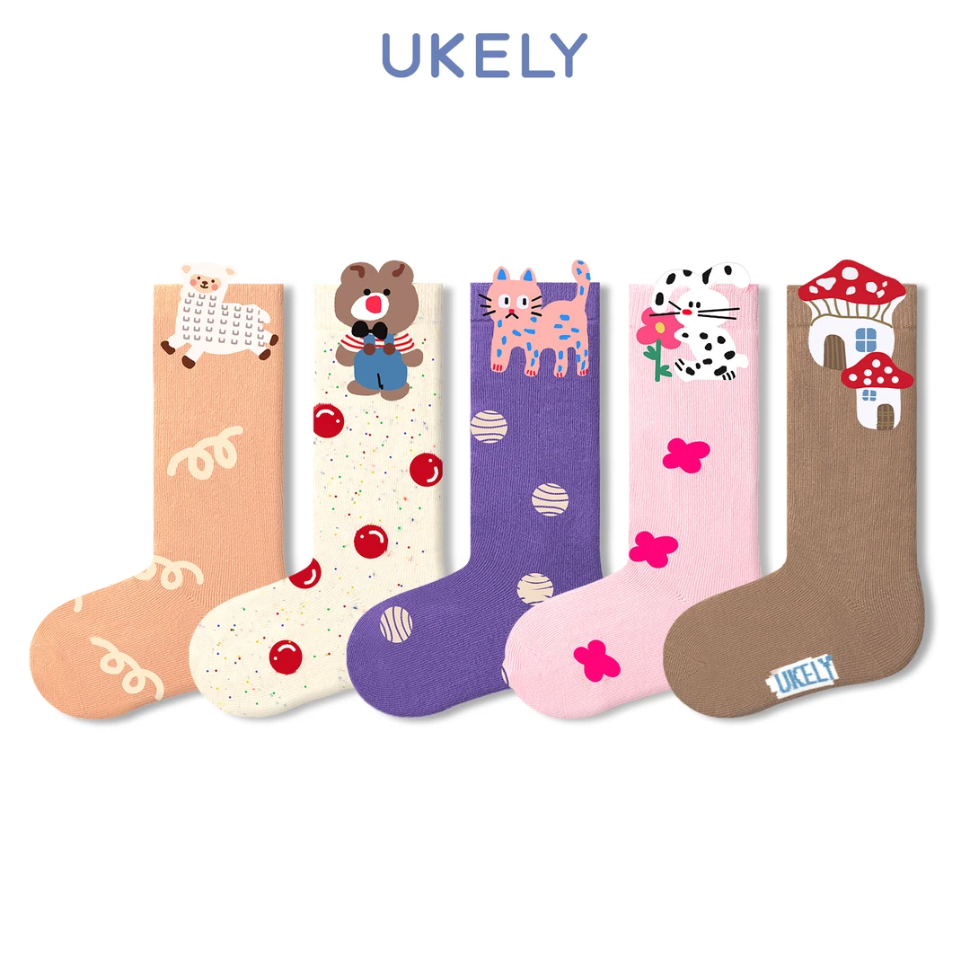 儿童袜子秋冬款卡通可爱防臭宝宝潮袜ins运动春秋款女童中筒袜