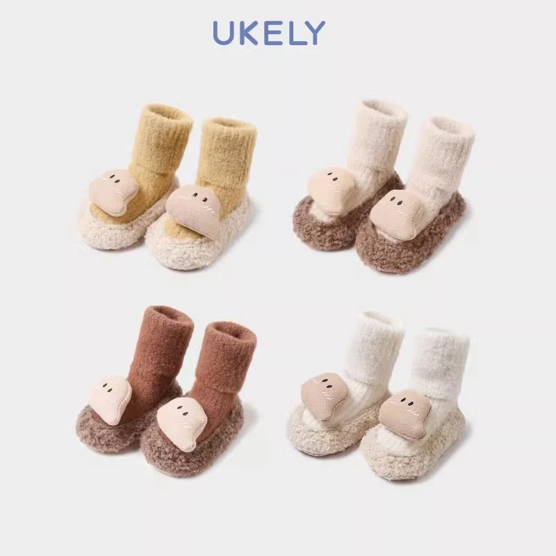 婴儿地板袜春秋室内隔凉防滑棉质软底儿童鞋袜卡通可爱宝宝学步鞋