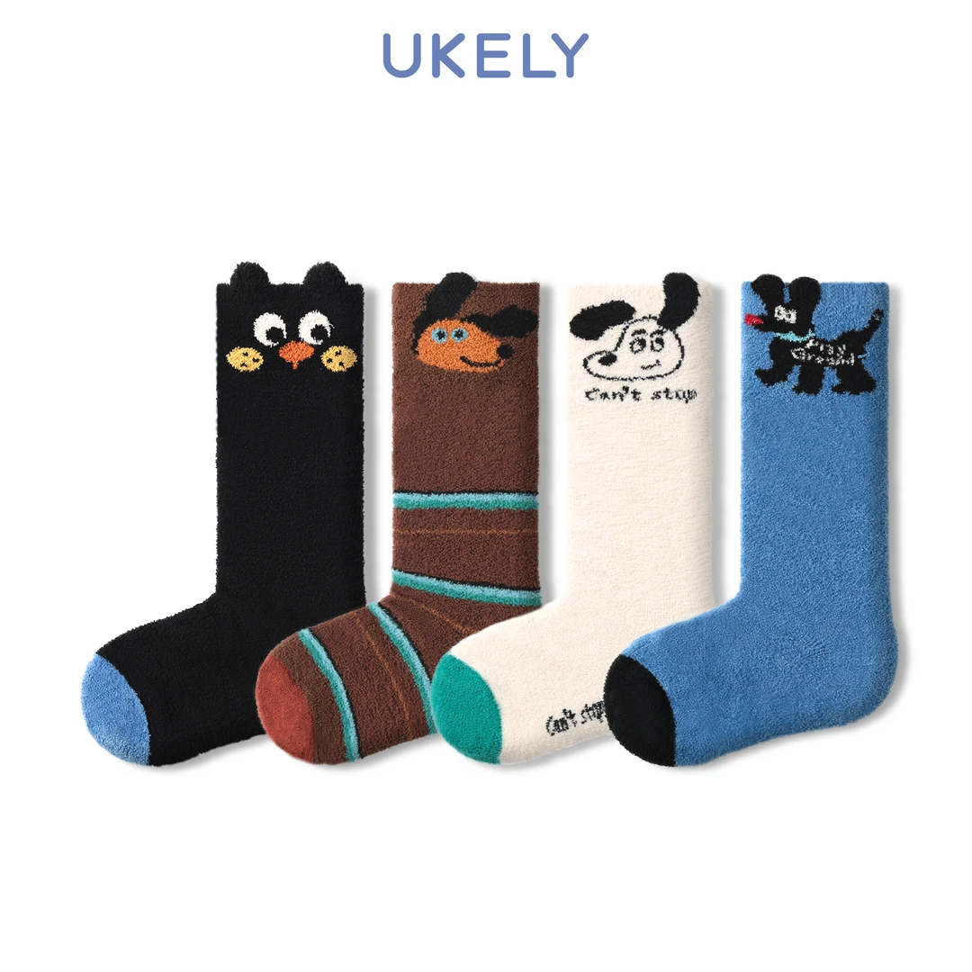 儿童袜子秋冬款棉袜加绒加厚宝宝棉袜冬天珊瑚绒运动男新款中筒袜