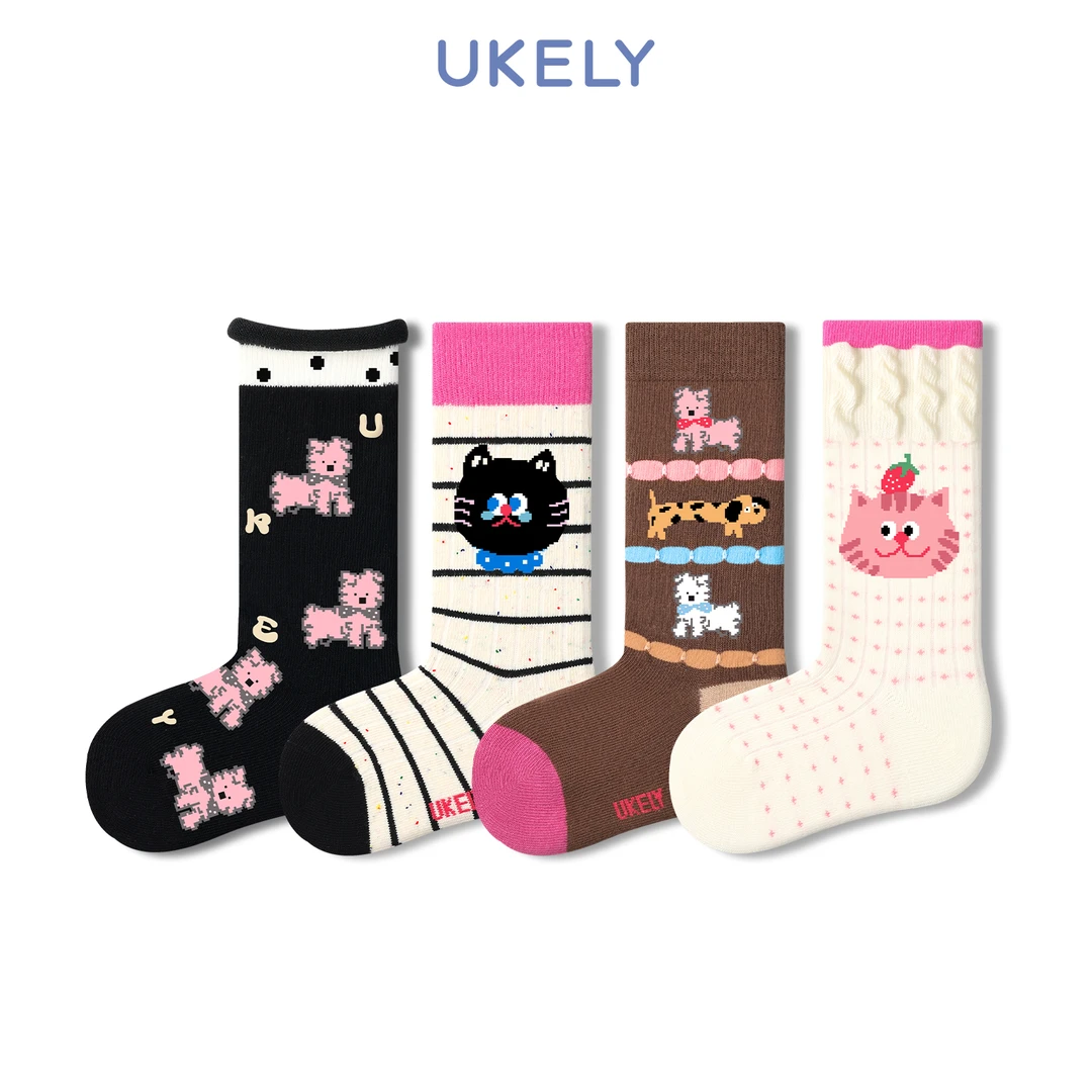 儿童袜子秋冬款ins女童袜子防臭透气棉袜运动新款潮袜中筒袜