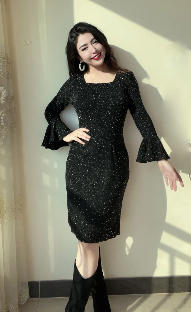 时尚新款气质显瘦连衣裙（闪亮的你）