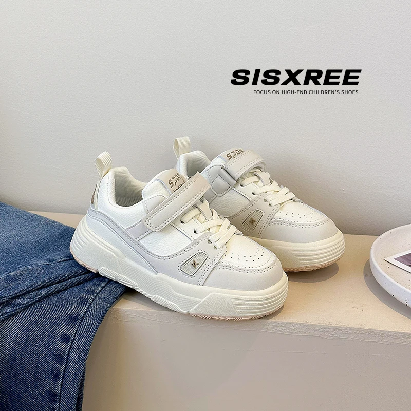 SISXREE飞行员 童鞋儿童运动鞋女童鞋子春秋款小白鞋男童休闲板鞋