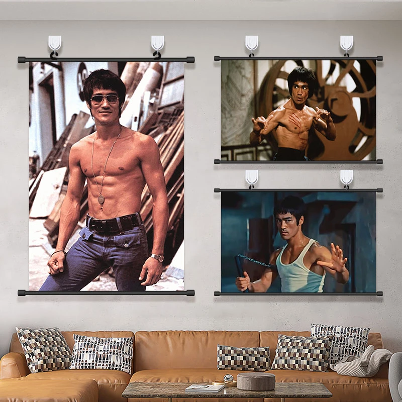 李小龙挂画brucelee海报武打功夫明星写真搏击健身房装饰画壁画