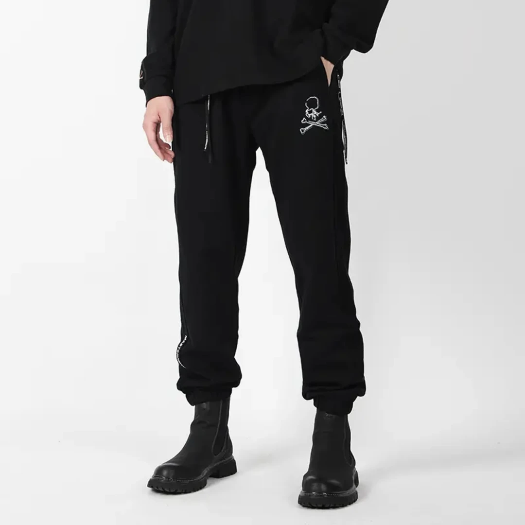 MMJ卫裤暗黑潮牌秋冬植绒男女加厚卫裤裤子MJ22AWP532