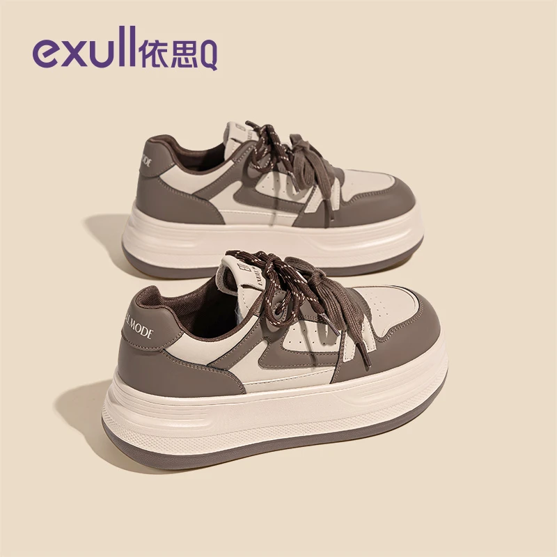 依思Q官方旗舰店复古板鞋2025秋季新款爆款女鞋厚底百搭休闲板鞋