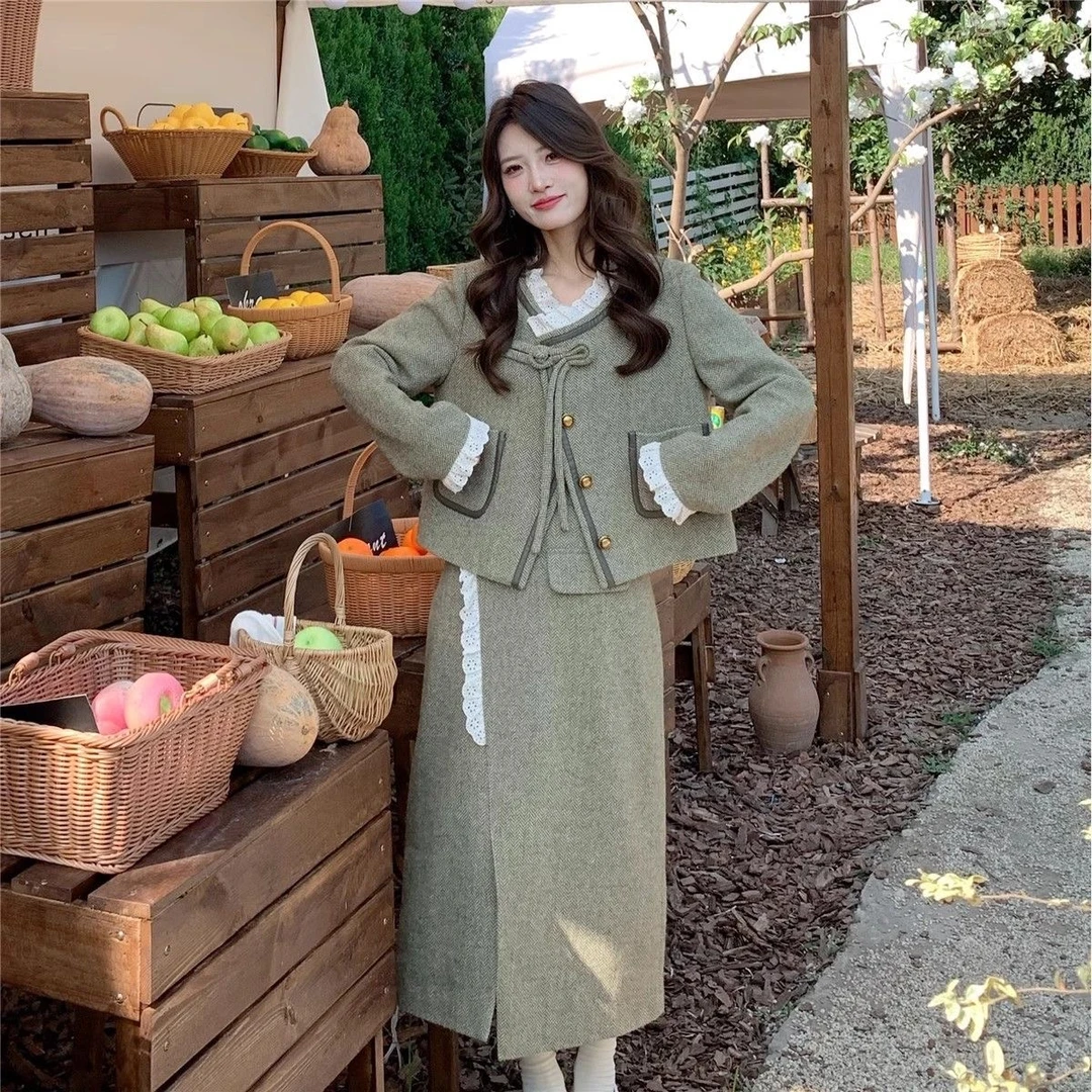 小香风套装显瘦气质小个子时尚法式秋冬两件套