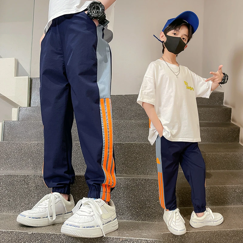 [【萌娃穿搭】男童防蚊裤夏季薄款中大童冰丝裤速干儿童运动裤长裤