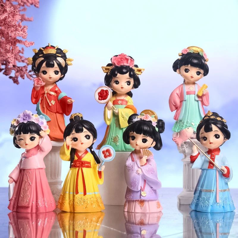 国潮古风年锦华章树脂摆件网红可爱情侣复古卧室创意女孩学生摆设