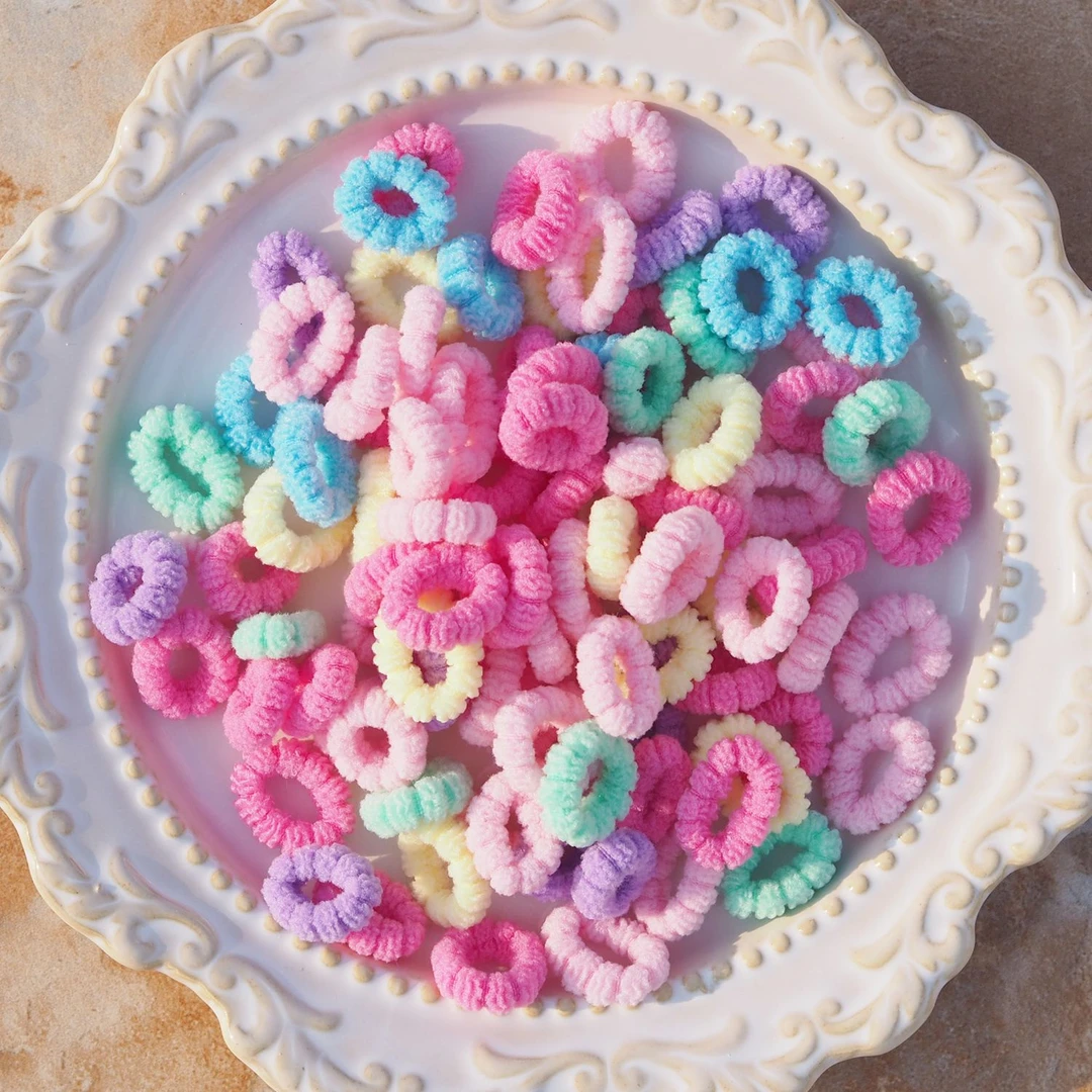 佰惠儿童皮筋扎头发毛巾圈小女孩宝宝头绳无痕不伤发高弹力编辫子