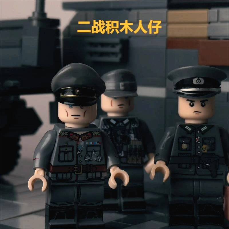 兼容乐高二战隆美尔人仔积木模型小颗粒益智儿童玩具新款MOC