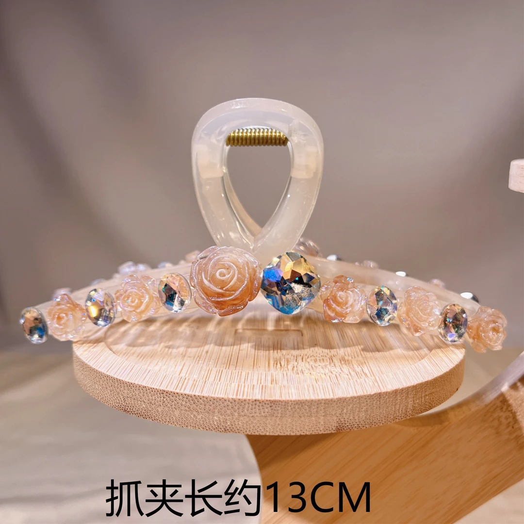 13公分大抓夹鲨鱼夹发夹轻奢气质透明重工简约网红优雅