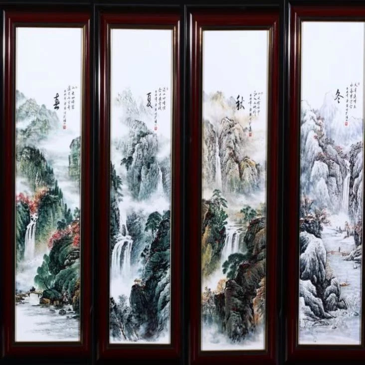 鸿轩景德镇陶瓷瓷板画四副(单幅尺寸68cm*26cm)请当面验货后签收)