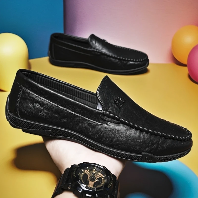 男士新款豆豆鞋男士商务休闲英伦风驾车鞋软底潮流百搭高端一脚蹬