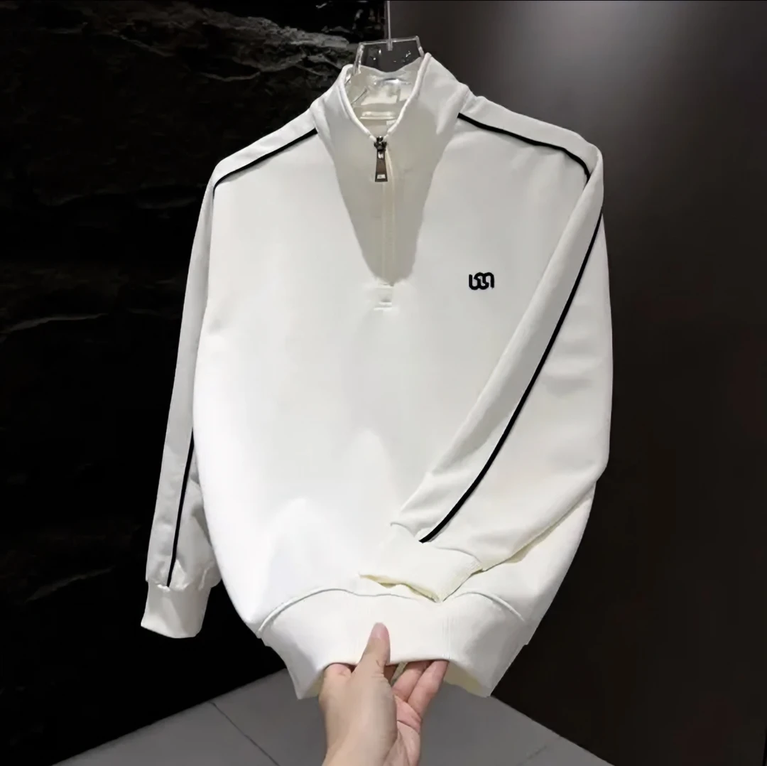 刺绣/绣花免烫长袖秋冬拉链卫衣上衣秋季时尚半拉链韩版宽松