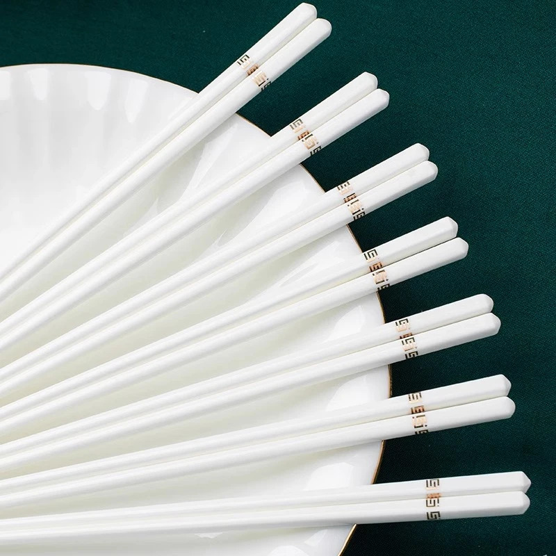 金如意陶瓷筷子10双装（点关注送一个陶瓷米饭勺）