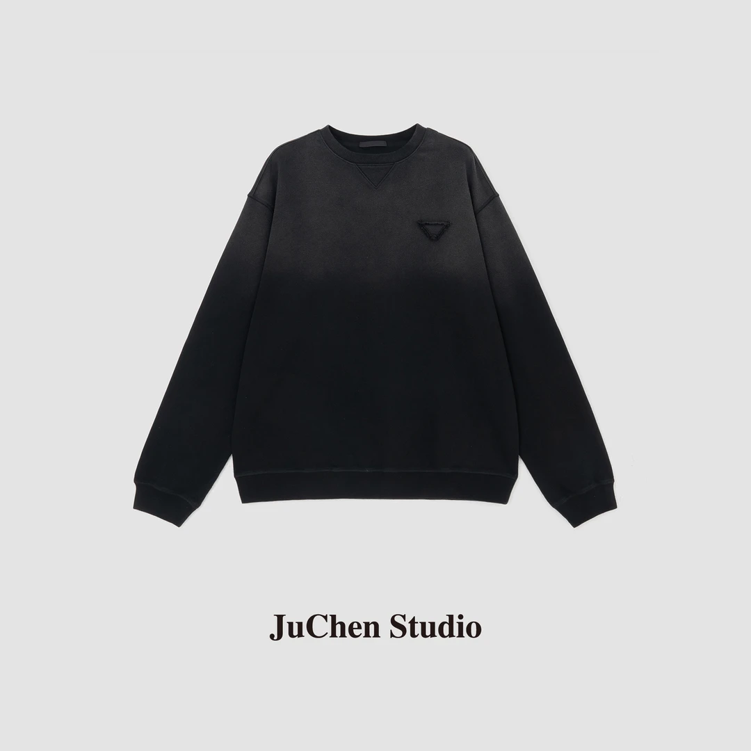 小三角标褪色工艺重工砂洗渐变廓形加厚毛圈卫衣秋冬穿搭FW093133