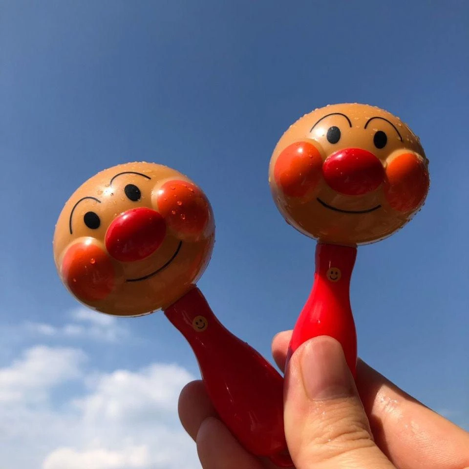 面包超人新生宝宝联系抓握手摇铃面包超人小沙锤安抚玩具0-6月