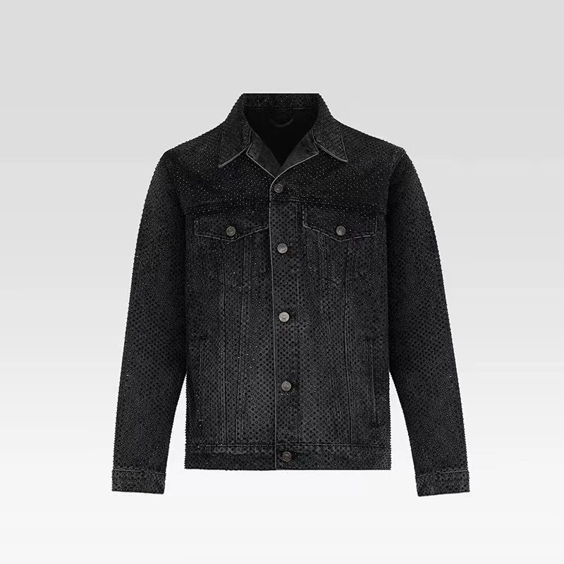 23FW满钻牛仔夹克男士休闲时尚翻领烫钻春节牛仔外套SM11008