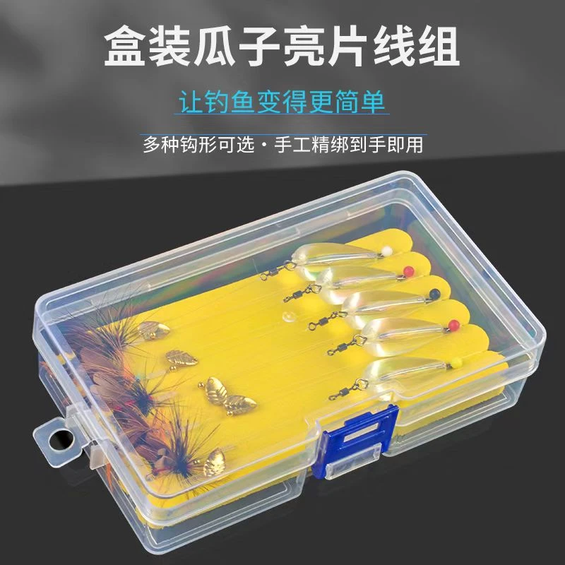 绑好瓜子亮片套装马口路亚冰丝虾毒蚊飞蝇钩钓组助投器微物鱼饵