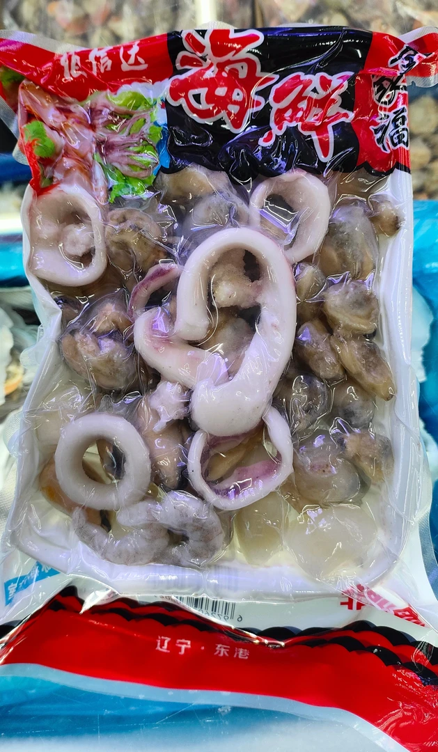 【新疆包邮】海鲜全家福鱿鱼扇贝肉花蛤贝柱虾仁拍一发5包速冻爆炒