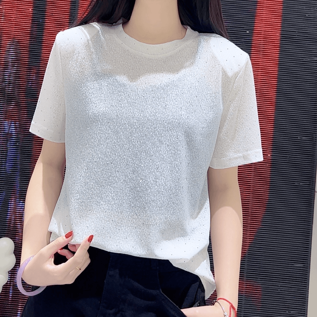 【KEMI】2024新款A钻闪闪t恤显瘦气质16832（衣长58左右）
