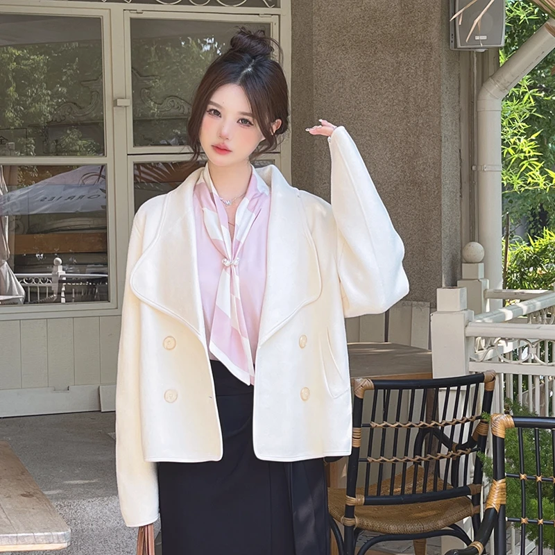 ISTYNI官方店翻领厚针织外套女气质外搭上衣秋季新款