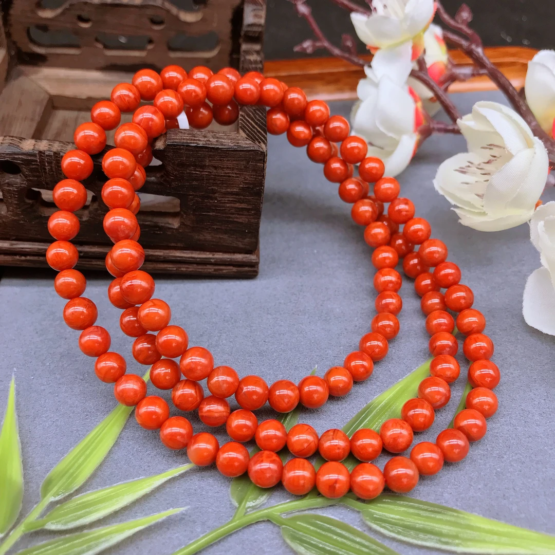 【鼎利源】南红四川瓦西精美时尚多圈6mm