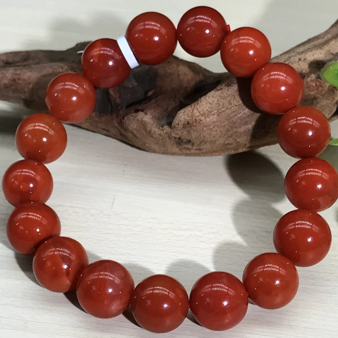 【鼎利源】南红四川瓦西高货精美时尚满色满肉手串12mm