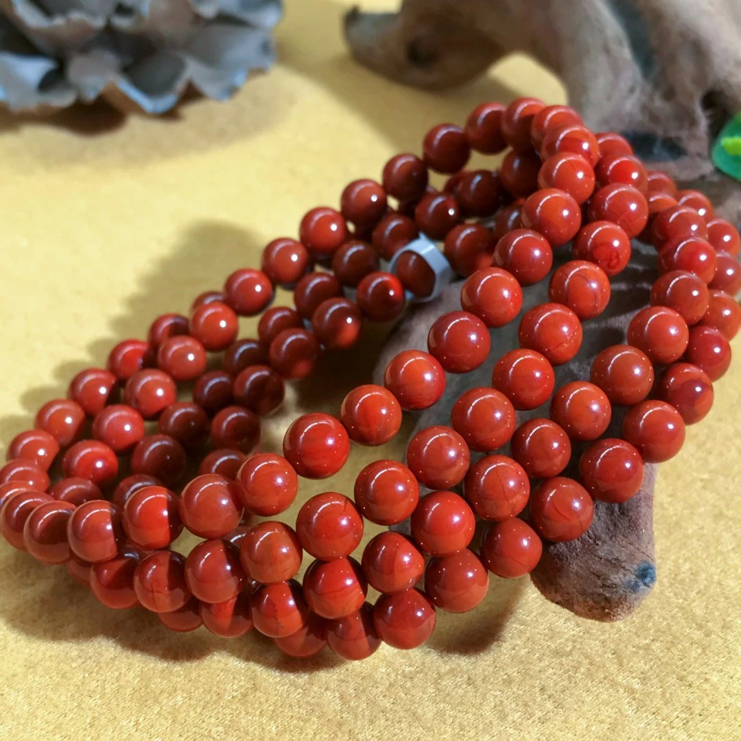 【鼎利源】南红瓦西火焰纹多圈5mm（一条）
