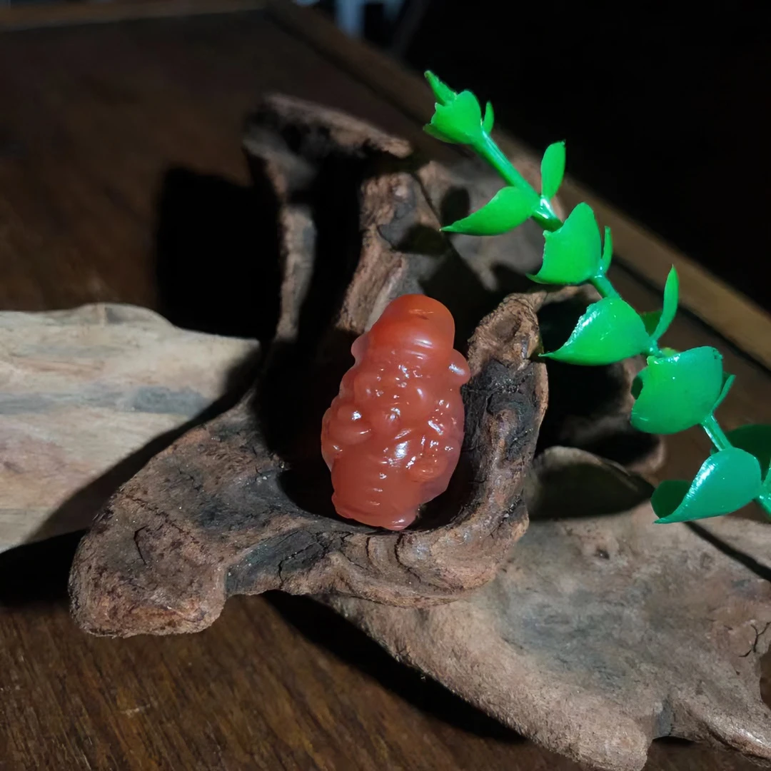 【领源】南红手工精雕财神爷配饰不含证书