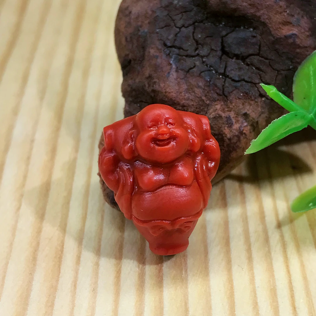 【鼎利源】南红精工精雕DIY佛三通配饰16-17不含证书