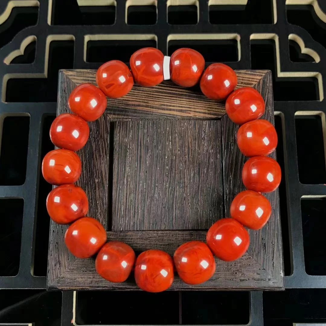 【鼎利源】南红瓦西老型手串13mm（一条）