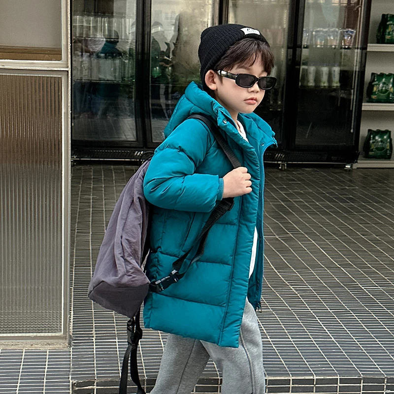 热班2023新款男女童洋气保暖童装外套儿童秋冬装中长款棉服