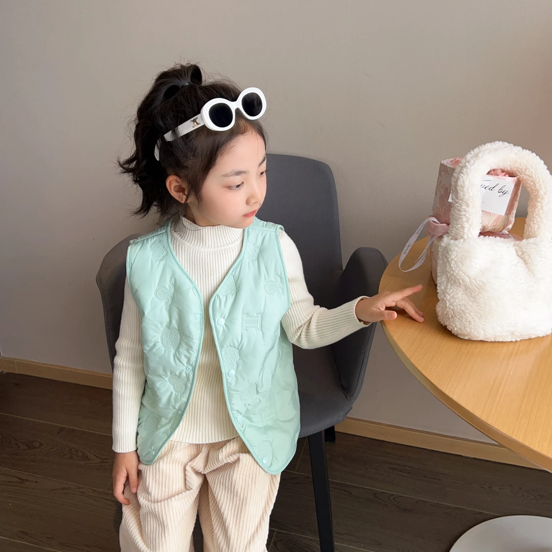 男女童新款加绒夹棉保暖背心外穿小童宝宝内穿马甲冬季儿童轻薄