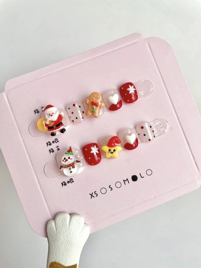 圣诞节装扮小孩穿戴甲圣诞老人小雪人可爱显白短款小女孩圣诞礼物