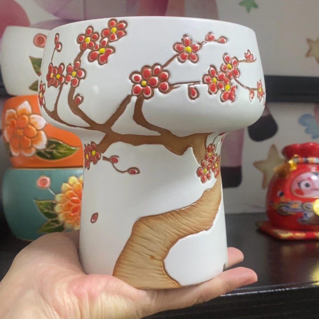 红陶20CM以下韩式手绘多肉花盆