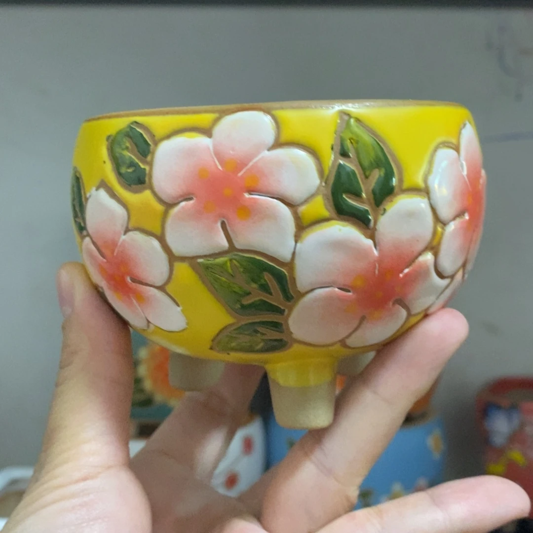 红陶20CM以下韩式手绘多肉花盆