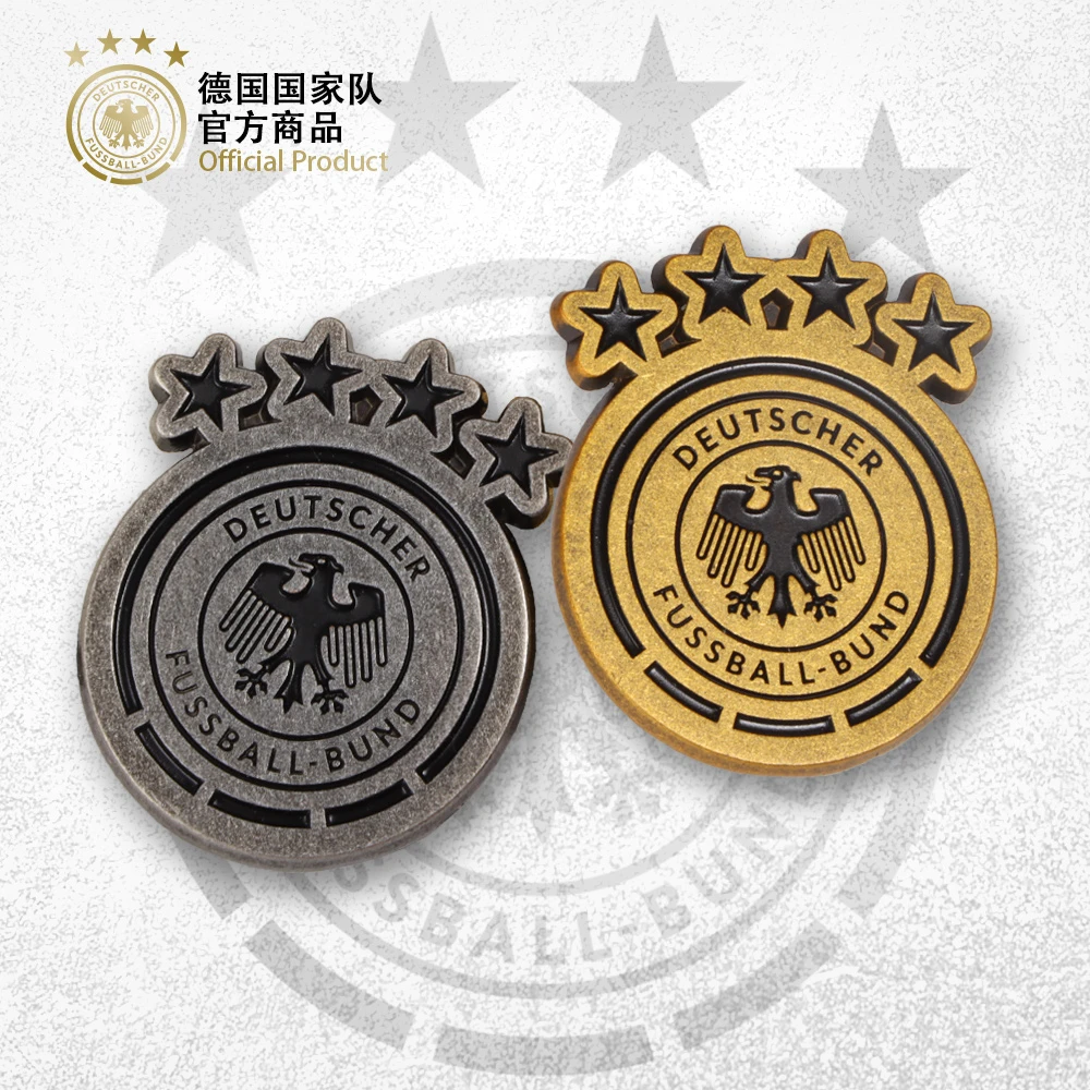 【官方正版】德国国家队 | 金银双色队徽徽章金属足球迷纪念胸针