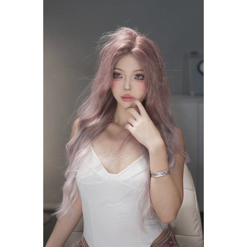 【芋子专属】俏恋假发渐变长发卷发中分仿真头皮小儿蕾丝全头套
