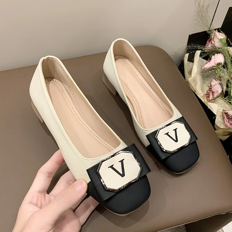 舒适百搭夏季软底方头奶奶鞋鞋子时尚温柔大码