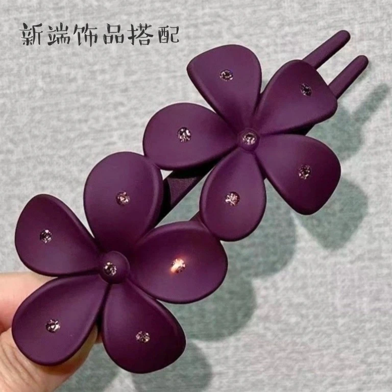 时尚鸭嘴夹洋气发夹上档次女复古盘发夹子气质花朵发卡可爱简约甜