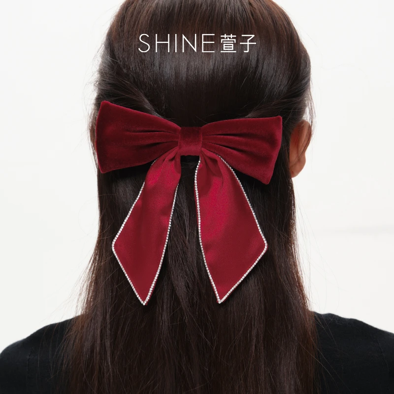 萱子SHINE萱子情意结系列头饰钻链蝴蝶结横夹