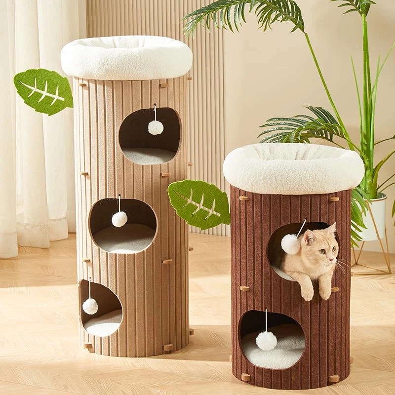 猫爬架猫窝一体多层猫咪树洞双层猫抓板躲避屋四季通用多猫家庭