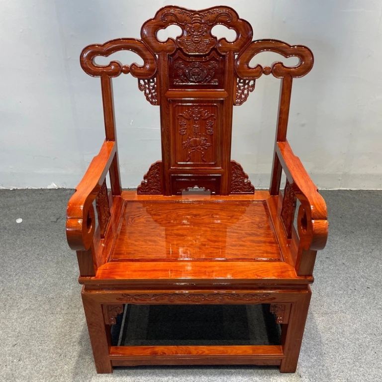 巴花实木椅子帝王椅皇宫椅大宝座灵芝宝座，76*55*120
